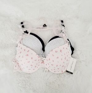 LAURA ASHLEY 3-PACK PUSH UP SUPER SOFT BRA SIZE 36C